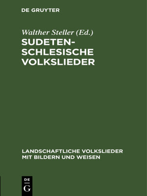 cover image of Sudetenschlesische Volkslieder